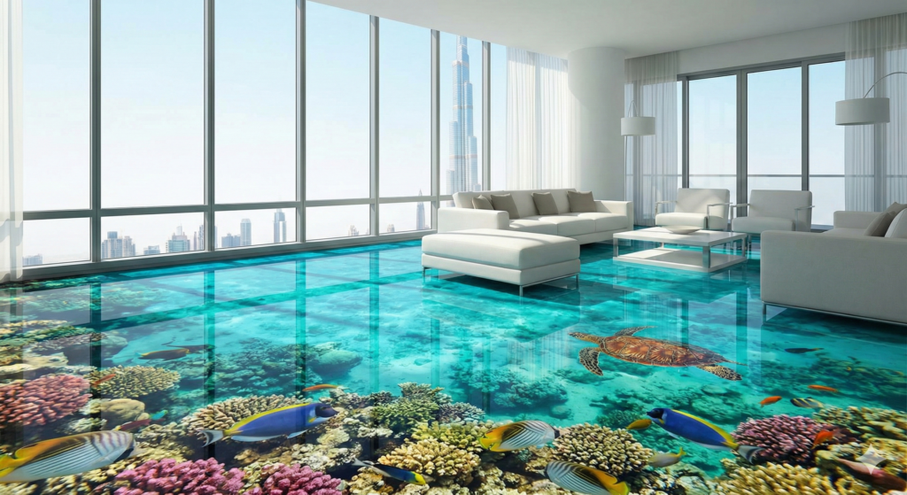 serene underwater scene for your bathroom